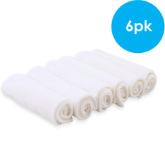 Baby Works Ultimate Bamboo Washcloths - Soft, Absorbent, Hypoallergenic Baby Washcloths Made with Rayon from Bamboo Fibers - Machine Washable - Pack of 6