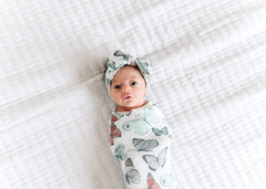 Copper Pearl Baby Stretchy Soft Knit Headband Bow "Dot"