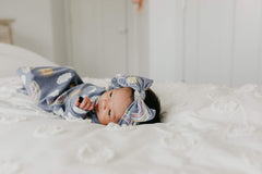 Copper Pearl, Baby Stretchy Soft Knit Headband Bow Hope