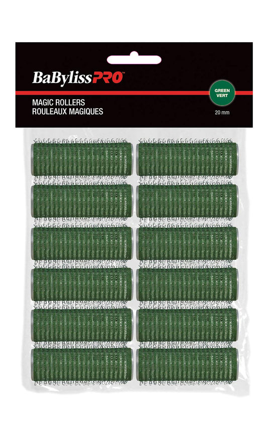 BaBylissPRO Self-Gripping Rollers, Green, 20mm, 12 Per Pack