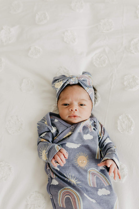 Copper Pearl, Baby Stretchy Soft Knit Headband Bow Hope