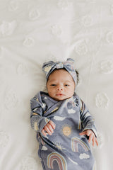 Copper Pearl, Baby Stretchy Soft Knit Headband Bow Hope