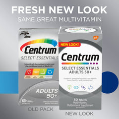 Centrum Select Essentials 50+ Multivitamin and Multimineral Supplement, 60 Count