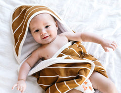 Copper Pearl Premium Knit Hooded Bath Towel with Terry Cloth Interior Camel Stripe", 317 grams, brown (X0026LCO8X)