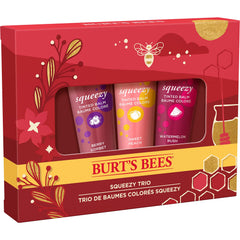 Burt's Bees Squeezy Trio Squeezy Tinted Balm with Berry Sorbet, Sweet Peach, Watermelon Rush, Holiday Gift