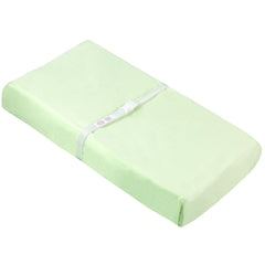 Ben & Noa Flannel Fitted Change Pad Sheet with Slits for Safety Straps, Green Solid