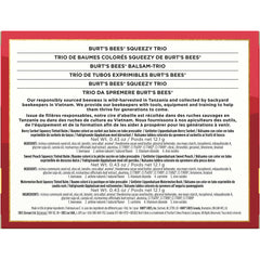 Burt's Bees Squeezy Trio Squeezy Tinted Balm with Berry Sorbet, Sweet Peach, Watermelon Rush, Holiday Gift