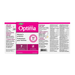 Nature's Way Optima Once Daily Women’s Shelf Stable 7 Probiotics Strains, 50 Billion CFU Guaranteed Potency to Expiration, Gluten Dairy & Dairy Free, 30 Capsules