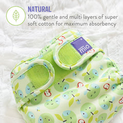 Bambino Mio Mioduo Two-Piece Cloth Diaper, Apple Crunch, Size 1 (< 9kgs)