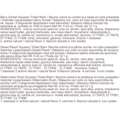 Burt's Bees Squeezy Trio Squeezy Tinted Balm with Berry Sorbet, Sweet Peach, Watermelon Rush, Holiday Gift