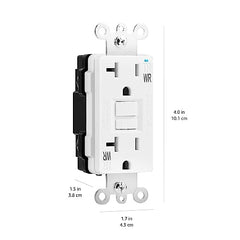 Amazon Basics Weather-Resistant GFCI Receptacle with LED Indicator, 20 Amp