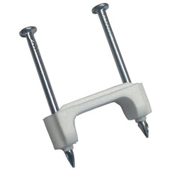 Gardner Bender PS-1550T Plastic Polyethylene NM Cable Staple, Zinc Plated Nail, 1/2 inch., White, 15/Pkg,