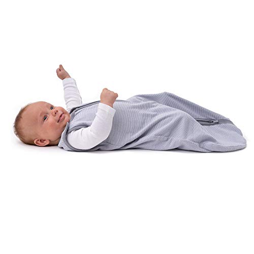 baby deedee Wearable Blanket Baby and Toddler Sleeping Sack, Baby Sleeping Bag, Sleep Nest Lite, Gray Stripes, Medium (6-18 Months)