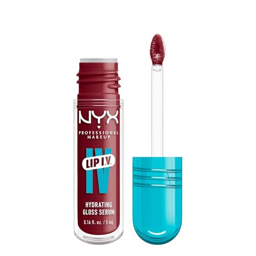 NYX Professional Makeup Lip IV Hydrating Gloss Stain, Lip Gloss, Infused with VITAMINS & COCONUT WATER, Up to 12HR Hydration, High Pigment, Wet Shine Finish, Shade: Blush Rush