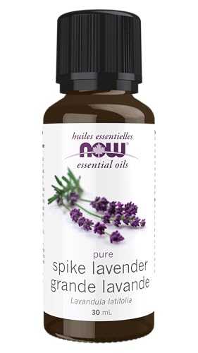 NOW Essential Oils, Spike Lavender, Floral Scent, Steam Distilled, 100% Pure, Vegan, Child Resistant Cap, 30ml
