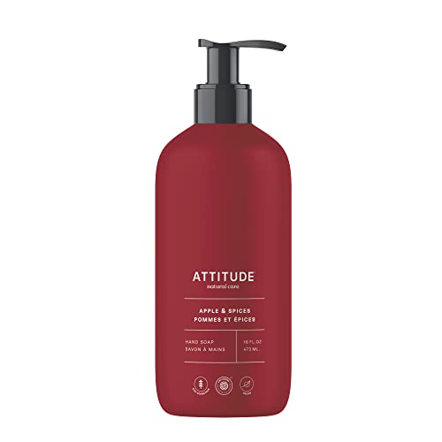 ATTITUDE Liquid Hand Soap, Made in Canada, EWG Verified, Plant and Mineral-Based, Vegan, Dermatologically Tested, Vegan, Apple & Spices, 473 mL