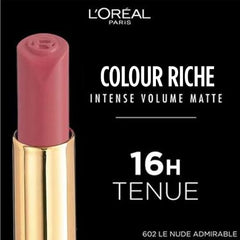L’Oréal Paris Colour Riche Intense Volume Matte Lipstick - Up to 16H Wear, infused with HYALURONIC ACID - Le Rose Activist, 1.8 g