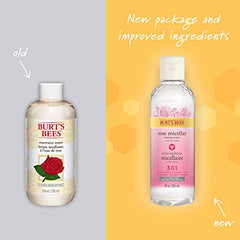 Burt's Bees Rose Micellar Toning Water, 3 in 1 Face Cleanser, Makeup Remover and Toner for all skin types , Alcohol Free, Dermatologist Tested, 1 Count