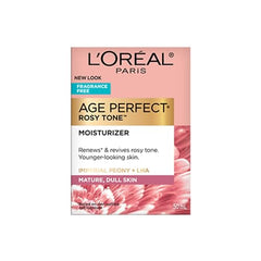 L’Oréal Paris Age Perfect Rosy Tone Moisturizer, with LHA & Imperial Peony Extract, For Mature Skin, Fragrance Free Skincare, 50 ml