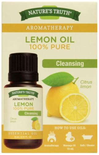 Nature’s Truth Lemon Essential Oil 15 ml – 100% Pure & Natural, Plant-Based, Aromatherapy, Diffuser, Massage & Bath Use
