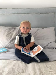 baby deedee Sleep nest Fleece Baby Sleeping Bag, Navy, Small (0-6 Months)