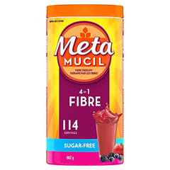 Metamucil, Daily Psyllium Husk Powder Supplement, Sugar-Free, 4-in-1 Fibre for Digestive Health, Berry Smooth Flavored Drink, 114 Servings
