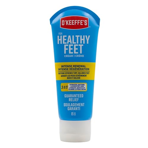O'Keeffe's Healthy Feet Intense Renewal, Moisturizing Foot Cream, Softens Extremely Dry, Callused Feet, 3 in 1 Hydration, 3oz/85g, Tube, (Pack of 1)