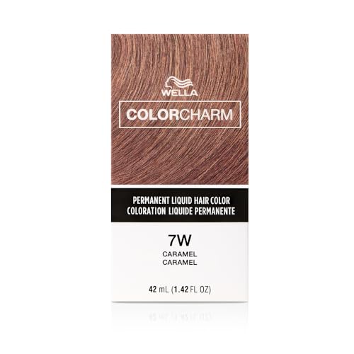 COLORCHARM Permanent Liquid Hair Color for Gray Coverage | 7W Caramel | 42 ml - Packaging May Vary