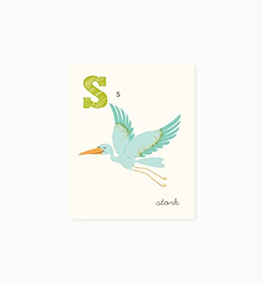 Sea Urchin Studio ABC Wall Art for Kids, S/Stork