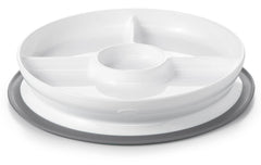 OXO Tot - Stick & Stay Suction Divided Plate - Silicone Base That Sticks Surfaces - Baby Feeding from 6 Months and Up - Gray - 61154100