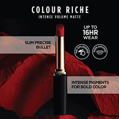 L’Oréal Paris Colour Riche Intense Volume Matte Lipstick - Up to 16H Wear, infused with HYALURONIC ACID - Le Rose Activist, 1.8 g