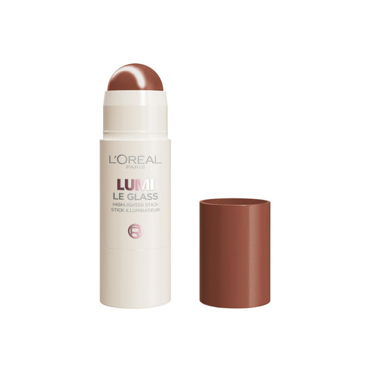 L'Oréal Paris Lumi Le Glass Highlighter Stick, Lightweight Multi-Use Glow, Dewy Radiance,Illuminator, 625 Glassy Sunset Amour, 5g