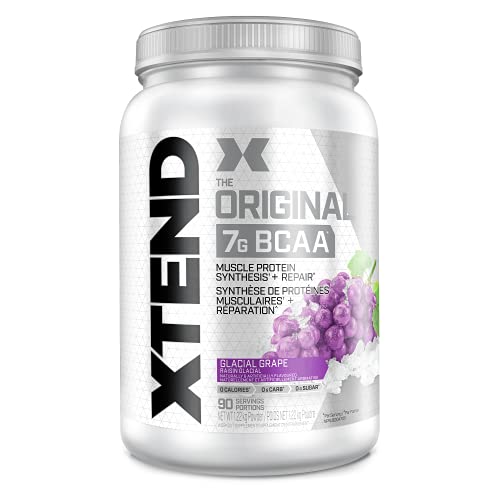 Scivation XTEND Original BCAA Powder - Sugar-Free Muscle Recovery with 7g BCAA, 2.5g L-Glutamine - Glacial Grape, 90 Servings