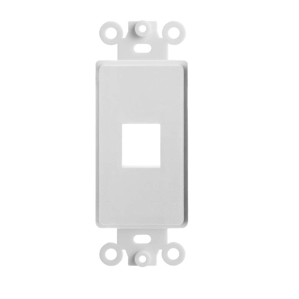 Cmple – 1 Port Decora Wall Plate 1-Gang Keystone Decora Insert, Jack Single Gang Decora Wall Plate