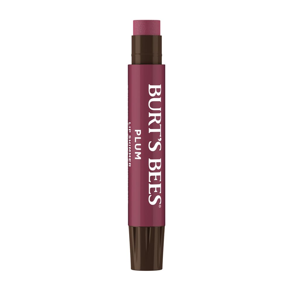 Burt's Bees100% Natural Origin Moisturizing Lip Shimmer, Plum, 1 Tube - Pack of 4 (Package May Very)