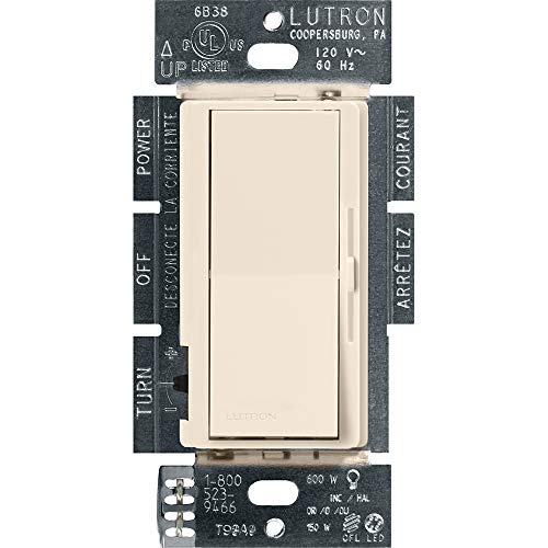 Lutron Diva LED+ Dimmer for Dimmable LED, Halogen and Incandescent Bulbs | Single-Pole or 3-Way | DVCL-153P-LA | Light Almond
