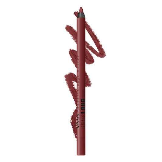 NYX PROFESSIONAL MAKEUP, Line Loud, Waterproof Lip Pencil, Infused with Vitamin E, Vegan Formula - Ten Out Of Ten (Burgundy)