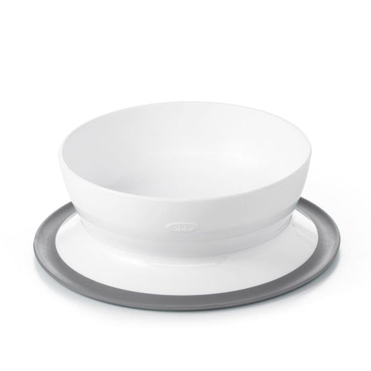 OXO Tot - Stick & Stay Suction Bowl - Non-Sliding - Encourage Self-Feeding at Mealtime - Baby Toddler 6 Months - Gray, Large