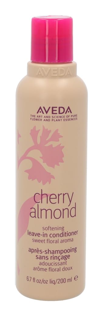 Aveda Cherry Almond Softening Leave-In Conditioner | for Normal to Dry Hair | Detangles, Heat Protection, Controls Frizz | 99% Naturally Derived*| Iconic Aroma of Tonka, Orange, Ylang Ylang, 200ml