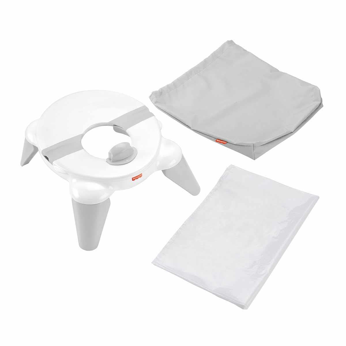 Fisher-Price 2-in-1 Travel Potty portable infant to toddler potty training toilet and removable potty ring for travel