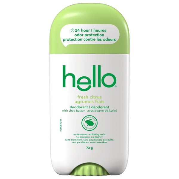 Hello Fresh Citrus Natural Deodorant with shea butter, Aluminum Free, Parabens Free, 73g