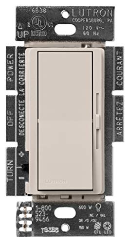 Lutron Diva LED+ Dimmer for Dimmable LED, Halogen and Incandescent Bulbs | Single-Pole or 3-Way | DVSCCL-153P-TP | Taupe