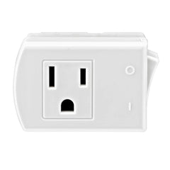 Leviton Plug-in Switch Tap with On/Off Switch, 15 Amp, 01470-00W, White