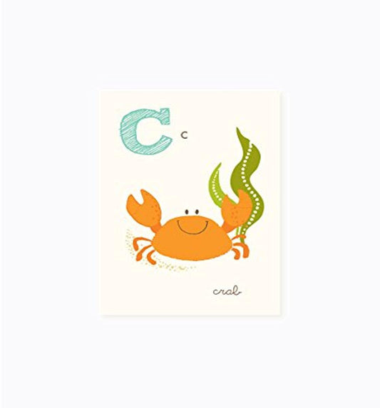 Sea Urchin Studio ABC Wall Art for Kids, C/Crab