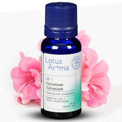 Lotus Aroma Premium Grade Geranium Essential Oil, 100% Pure & Undiluted, Relaxing Scent, Natural Essential Oil For Humidifier, Aromatherapy Oil, Fragrance Oil - Huile Essentielle 0.5oz (15ml)