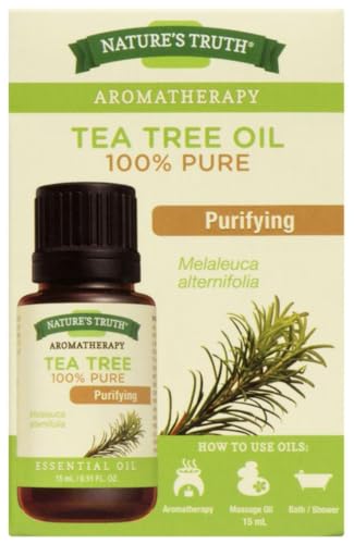 Nature’s Truth Tea Tree Essential Oil 15 ml – 100% Pure & Natural, Plant-Based, Aromatherapy, Diffuser, Massage & Bath Use