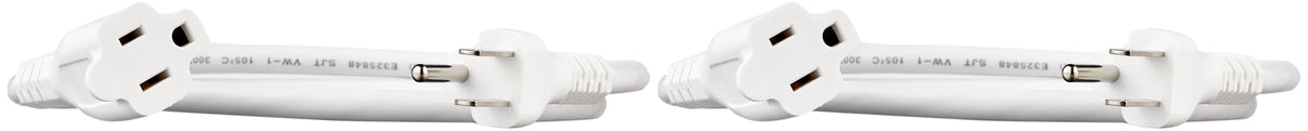 Amazon Basics 3-Foot Extension Cord - 13 Amps, 125V - 2-Pack, White