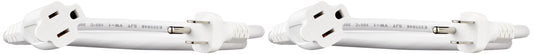 Amazon Basics 3-Foot Extension Cord - 13 Amps, 125V - 2-Pack, White