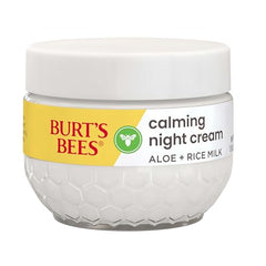 Burt's Bees Sensitive Hydrating Night Face Cream Face Moisturizer for Sensitive Skin with Aloe and Rice Milk, 98.9% Natural Origin, Developed with Dermatologists, 50g