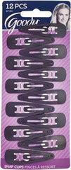 Goody Metal Contour Hair Snap Clips - 12 Count, Assorted Colors - Just Snap Into Place - Suitable for All Hair Types - Pain-Free Hair Accessories for Women and Girls - All Day Comfort